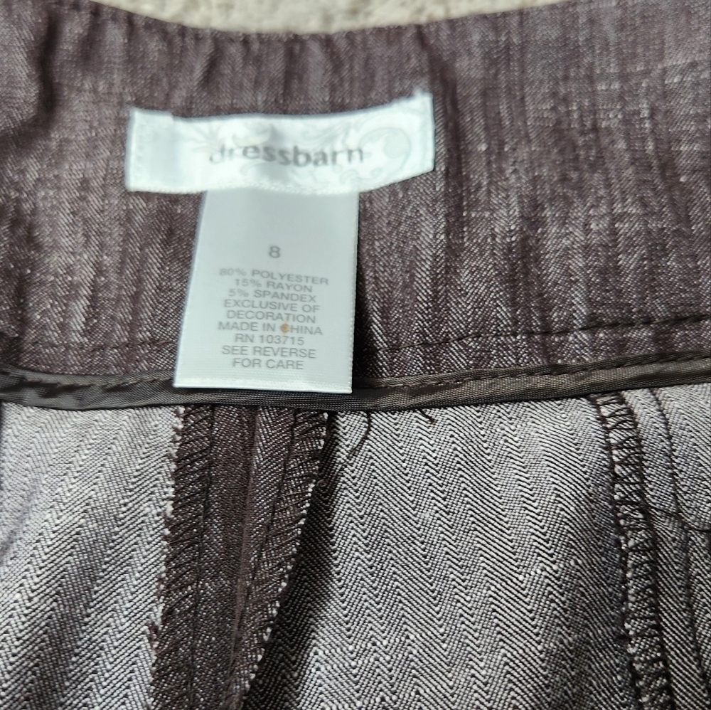 Women's Dress Brown Trousers - Dress Barn - Size 8 - Picture 9 of 12